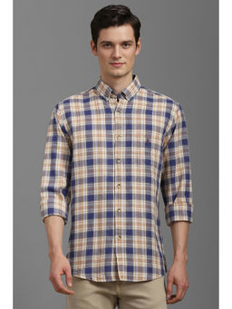 Louis Philippe - Men Multi-Color Slim Fit Checks Full Sleeves Shirt