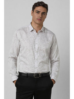 Van Heusen - Men Grey Slim Fit Floral Print Full Sleeves Party Shirt