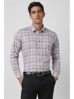 Van Heusen - Men Purple Slim Fit Checks Full Sleeves Shirt