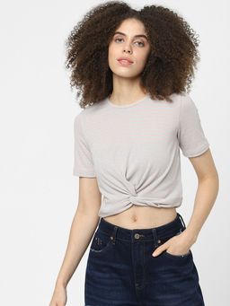 ONLY - Women Striped Peach T-shirt