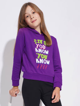 VERO MODA - Purple Typographic Comfort Fit Hoodies