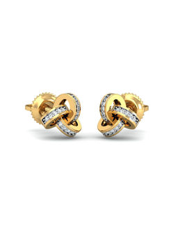 KuberBox - Gavaksha Stud Earrings 18K Gold