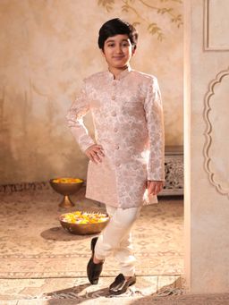 AJ Dezines - Pink Embroidered Sherwani and Pyjama