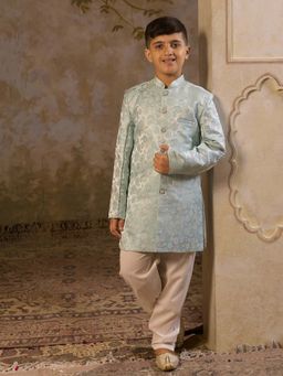 AJ Dezines - Blue Embroidered Sherwani and Pyjama