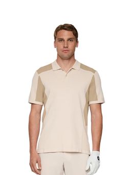 J.Lindeberg - Men's Beige Ruben Knitted Golf Polo T-Shirt