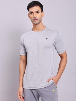 Technosport - Men Solid Slim Fit Round Neck Sports T-shirt with DOUBLE COOL