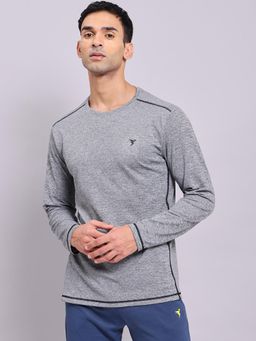 Technosport - Men Charcoal Slim Fit Round Neck Sports T-shirt