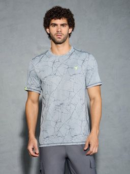 Technosport - Men Jacquard Slim Fit Round Neck Sports T-shirt