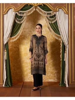 Lakshita - Zoya Mud Brown Printed Kurta and Pant