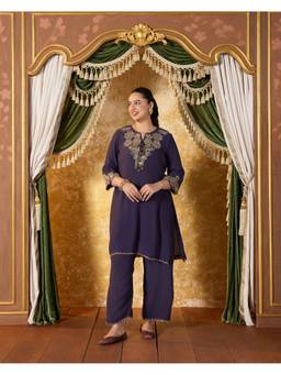 Lakshita - Meera Dim Purple Embroidered Kurta and Pant