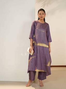 Pink Fort - Purple Printed Kurta and Palazzo