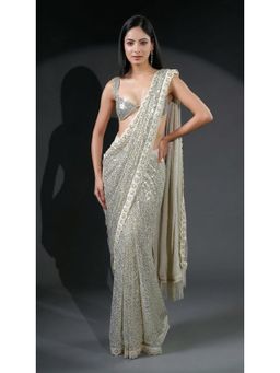 HANDME - Ready To Wear Premium Luxe Sequin Infused Saree with Designer Unstitched Blouse