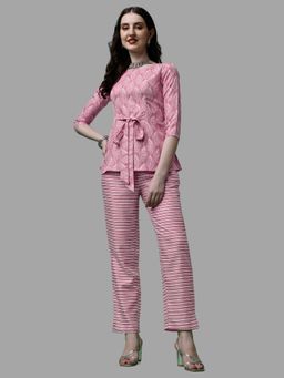 RAISIN - Womens Pink Cotton Printed Co-Ord (Set of 2)