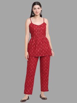 RAISIN - Womens Pink Cotton Printed Co-Ord (Set of 2)