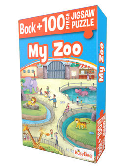 Popcorn Games & Puzzles - My Zoo 100 Piece Jigsaw Puzzle with Free Book
