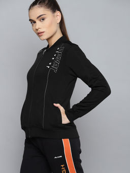 Alcis - Women Black Typography Sporty Jacket