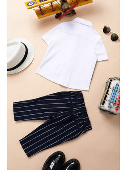 One Friday - Baby Boys Striped Waistcoat & Trouser with Shirt (Set of 3)