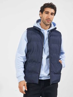 Styli - Men Quilted Sleeveless Zipper Puffer Jacket