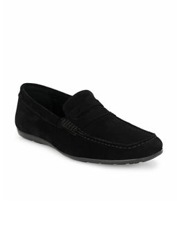 CARLO ROMANO - Suede Leather Black Slip On Casual Moccasins