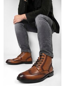 Alberto Torresi - Men Brown Leather Lloyd Casual Boots Series 597