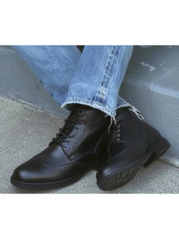 Alberto Torresi - Men Black Leather Lloyd Casual Boots Series 597