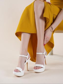 MOZAFIA - Women White Classic Stilettos Heels