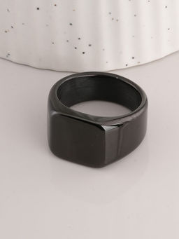 Palmonas - Classic Black Square Ring For Mens
