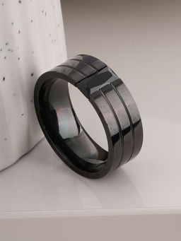 Palmonas - Dazzling Black Stone Ring For Mens