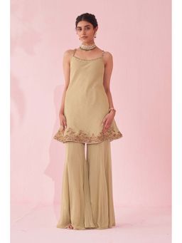 STUDIO BAGECHAA - Genda Green Sharara with Kurti (Set of 2)