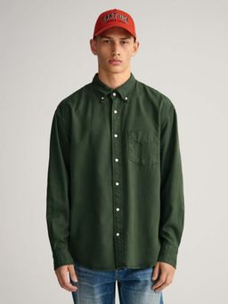 GANT - Men Green Solid Regular Fit Shirt