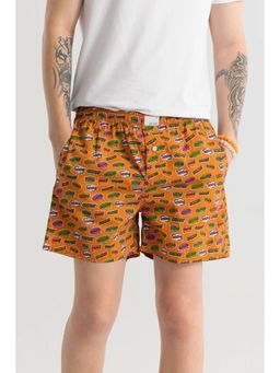 Snitch - Doodle Orange Printed Boxer