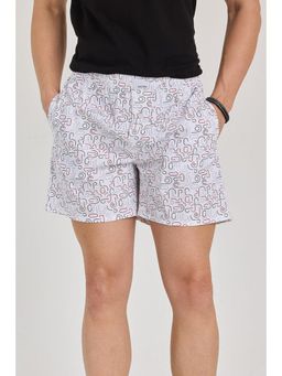 Snitch - White Geometric Boxer