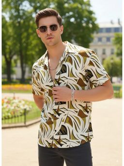 RIGO - Men Multi Colour Rayon Cut Away Collar Casual Shirt