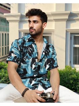 RIGO - Men Cut Away Collar Multicolor Casual Shirt