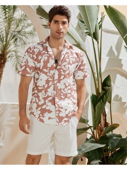 RIGO - Men Cut Away Collar Mauve Casual Shirt