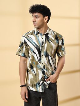 RIGO - Men Khaki Cut Away Collar Casual Shirt