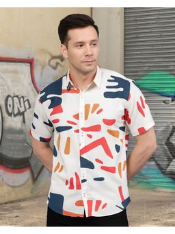 RIGO - Men Cut Away Collar White Casual Shirt