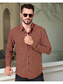 RIGO - Men Rayon Cut Away Collar Black Casual Shirt