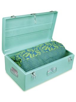 Living With Elan - Aqua Buxa Metal Rectangular Trunk