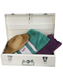 Living With Elan - White Metal Storage Trunk