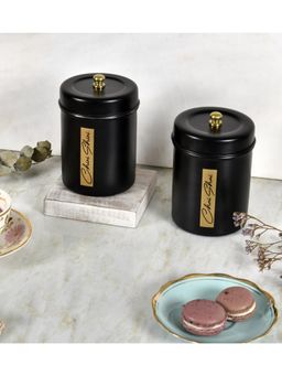Living With Elan - Stainless Steel Round Chai Shai/Chini Shini Canister - Set Of 2