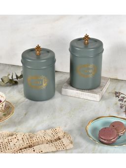 Living With Elan - Grey Chai Cheeni Canister (Set Of 2)