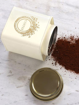 Living With Elan - Off White Stainless Steel Dreamer Coffee Canister