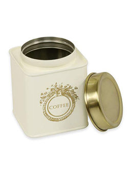 Living With Elan - Off White Stainless Steel Dreamer Coffee Canister