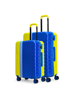 Nasher Miles - Vegas Polycarbonate Luggage Lime Green & Blue Trolley Bags (Pack of 2) (L)