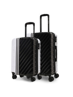 Nasher Miles - Vegas Polycarbonate Luggage Black & White Trolley Bags (Pack of 2) (M)