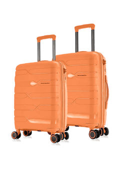 Nasher Miles - Paris Hard-Sided Polypropylene Luggage Orange Trolley Bags (Pack of 2) (M)