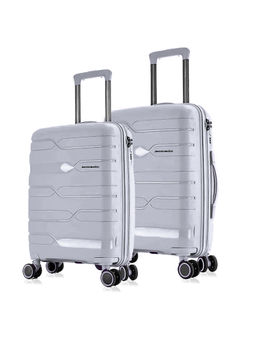 Nasher Miles - Paris Hard-Sided Polypropylene Luggage Grey Trolley Bags (Pack of 2) (M)
