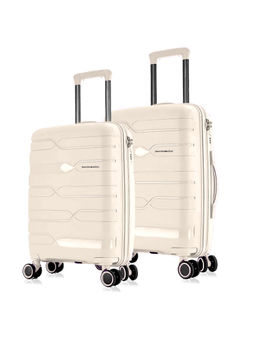 Nasher Miles - Paris Hard-Sided Polypropylene Luggage White Trolley Bags (Pack of 2) (M)