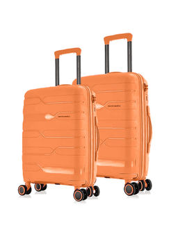 Nasher Miles - Paris Hard-Sided Polypropylene Luggage Orange Trolley Bags (Pack of 2) (L)